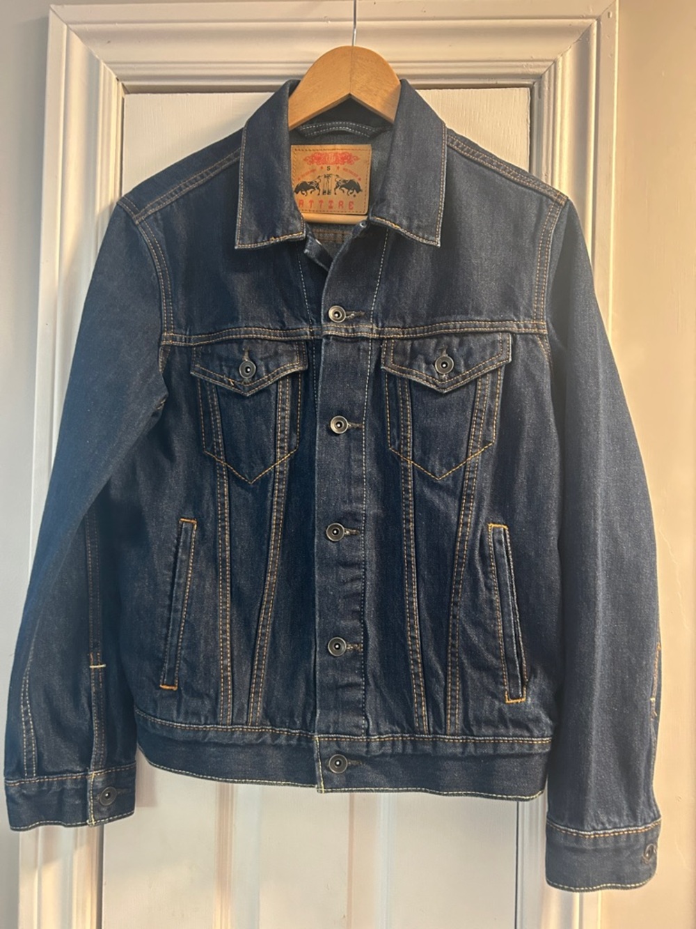 ATTIRE Denim Jacket Trucker 4 Pocket Size Small Unisex